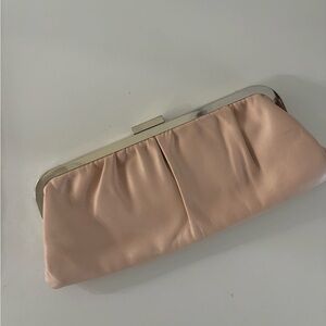 Genuine leather blush pink clutch